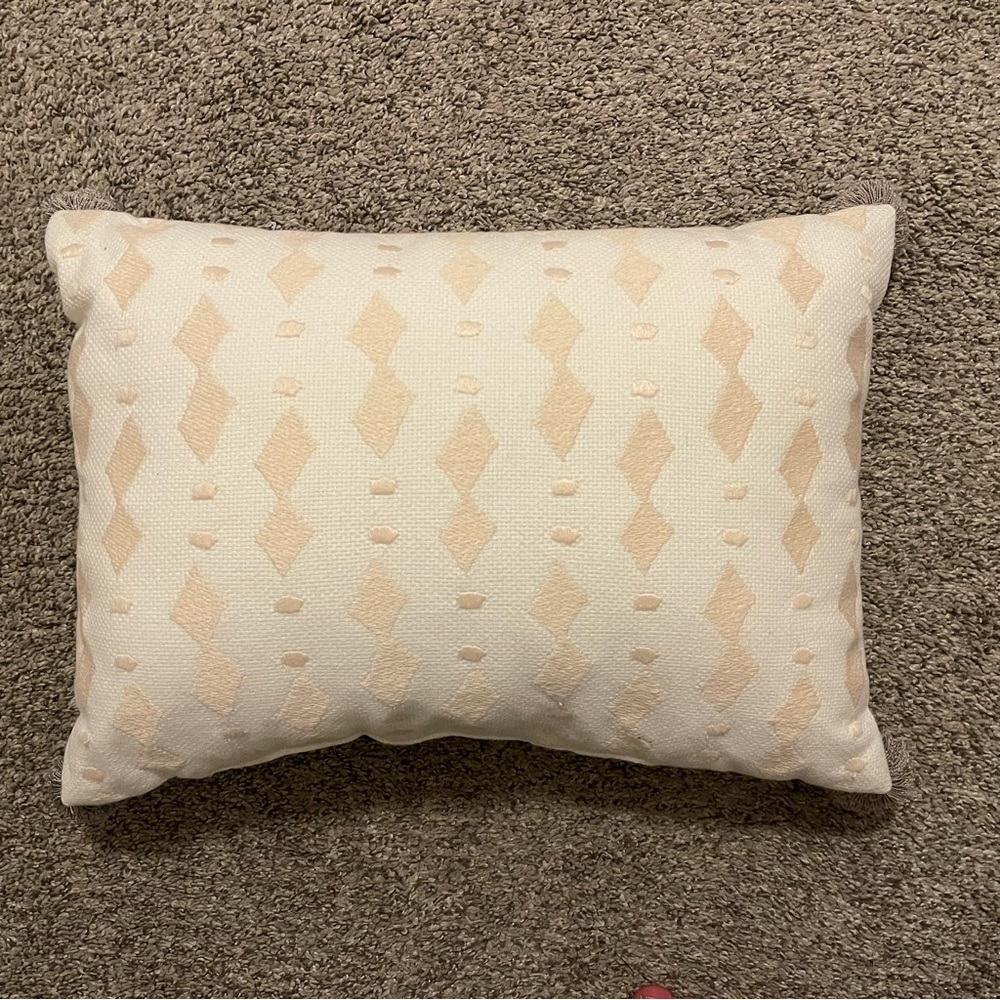 White and Pink Decorative Pillow